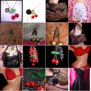 Betsey Johnson cherry 🍒 collection purse necklace